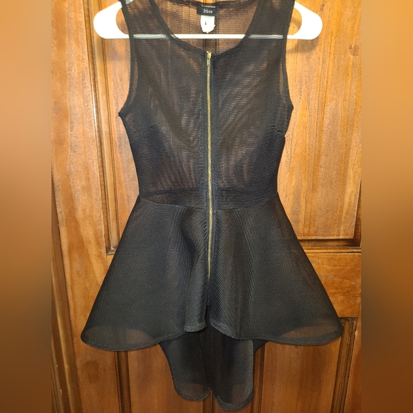Dice Net Mesh High Low Dress Size Small Black - Picture 1 of 5
